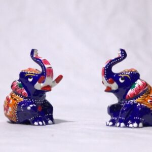 Pair of wooden hand Crafted and Hand painted Elephant