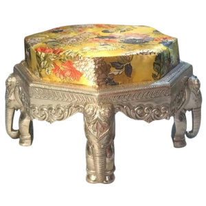 Handcrafted Octagonal Pedestal in White Metal