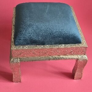 Handcrafted White Metal Muddi (Traditional Floor Stool)