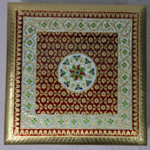 Hand Crafted on white metal "Bajot" and traditional "Chatai" work done.
