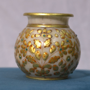Marble Pot with traditional Hand painting.