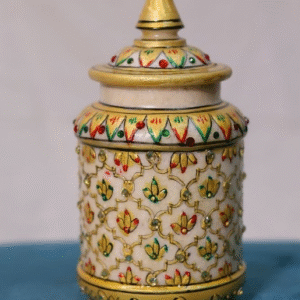 Pair of Marble "Burni" with Gold work and fine brush hand painting work