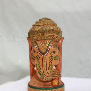 Handcrafted Lord Ganesha Idol with Intricate Gold Detailing – Rajasthani Art