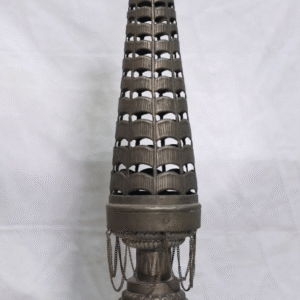 Hand-Carved Candle Oil Lamp with Intricate Jali Work