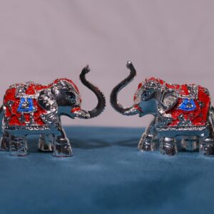 Pair of hand Carving Elephant covered with Pure 999 Silver