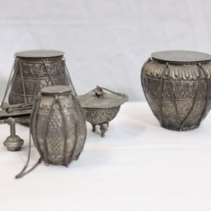 Traditional Hand-Carved Instrument Set with Storage Functionality